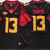 Men's Florida State Seminoles Jordan Travis #13 Black Player Game Jersey