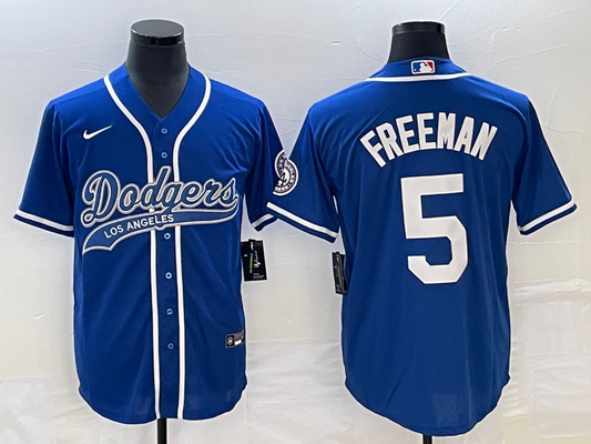 Men's Los Angeles Dodgers Freddie Freeman #5 Royal Player Jersey1 Joint Edition