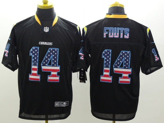 Men's Los Angeles Chargers Dan Fouts #14 Black Game Jersey1