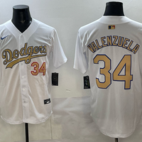 Men's Los Angeles Dodgers Fernando Valenzuela #34 White Alternate Game Jersey