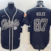 Men's Kansas City Chiefs Travis Kelce #87 Black RFLCTV Limited Jersey1 Joint Edition