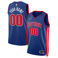 Detroit Pistons Blue 2021-22 Diamond Swingman Custom Jersey Icon Edition - JerseysFreak