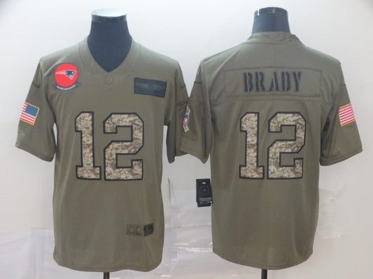 Men's New England Patriots Tom Brady #12 Brown Player Game Jersey1
