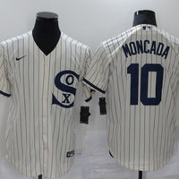 Men's Chicago White Sox Yoan Moncada #10 Beige Replica Baseball Jersey1