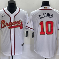 Men's Atlanta Braves Chipper Jones #10 White Replica Game Jersey1