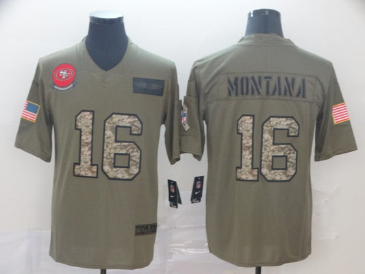Men's San Francisco 49ers Joe Montana #16 Brown Game Player Jersey1