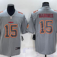 Men's Kansas City Chiefs Patrick Mahomes #15 Grey Game Jersey1