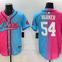 Men's San Francisco 49ers Fred Warner #54 Pink/Blue Game Jersey