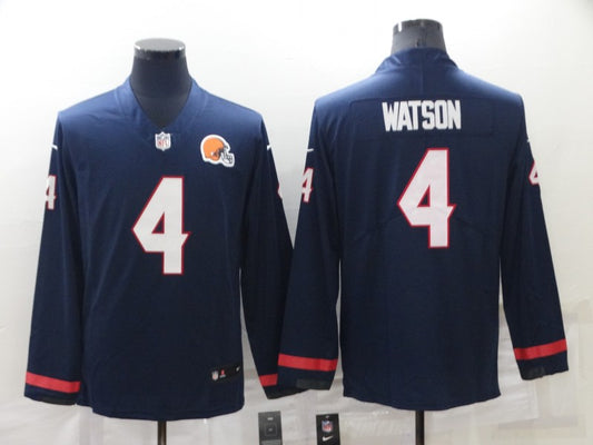 Men's Cleveland Browns Deshaun Watson #4 Navy Game Jersey1