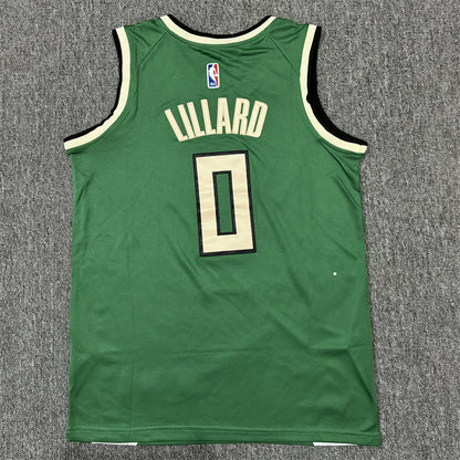 Men's Milwaukee Bucks Damian Lillard #0 Green Swingman Jersey1