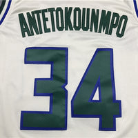 Men's Milwaukee Bucks Giannis Antetokounmpo #34 White Replica Player Jersey1