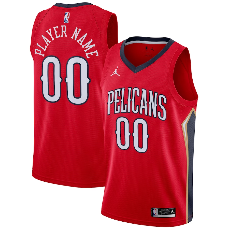 Men's New Orleans Pelicans Red Swingman Custom Jersey1 - Statement Edition