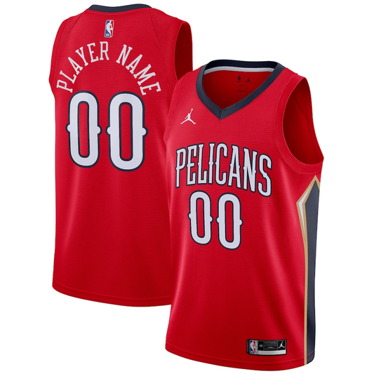 Men's New Orleans Pelicans Red Swingman Custom Jersey1 - Statement Edition