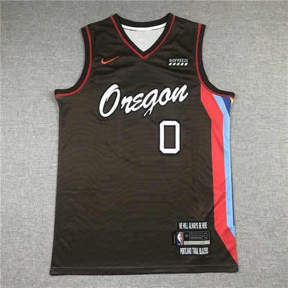 Men's Portland Trail Blazers Damian Lillard Brown Swingman Jersey1 City Edition