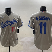 Men's Los Angeles Dodgers Roki Sasaki #11 Gray Alternate Replica Player Jersey1