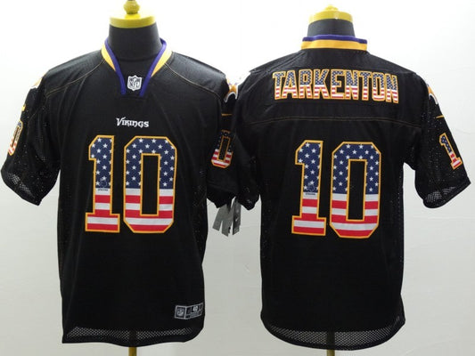 Men's Minnesota Vikings Fran Tarkenton #10 Black Game Jersey1