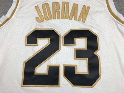 Men's Chicago Bulls Michael Jordan #23 White Classics Swingman Player Jersey1
