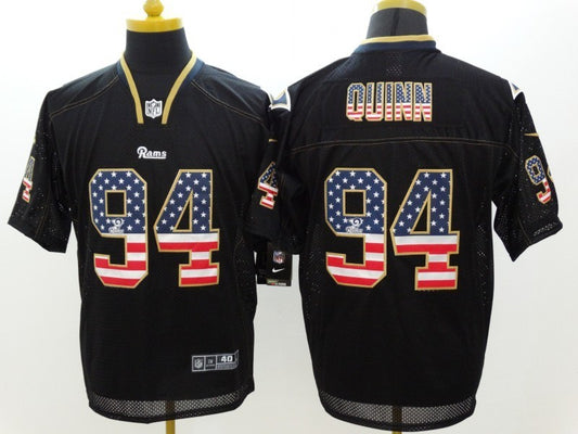 Men's Los Angeles Rams Robert Quinn #94 Black Game Jersey1