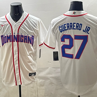 Men's Dominican Republic Baseball Vladimir Guerrero Jr. #27 White 2026 World Baseball Classic Stadium Jersey