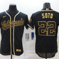 Men's Washington Nationals Juan Soto #22 Black Replica Baseball Jersey1