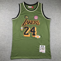 Men's Los Angeles Lakers Kobe Bryant #24 Army Green 1996-97 Hardwood Classics Swingman Jersey1