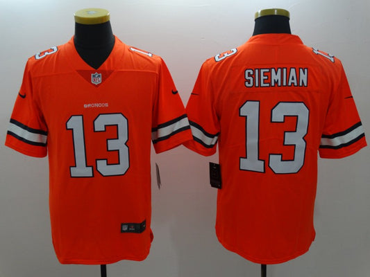 Men's Denver Broncos Trevor Siemian #13 Orange Game Player Jersey1