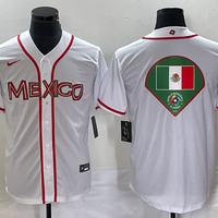 Men's 2023 World Baseball Classic Mexico White Player Jersey1
