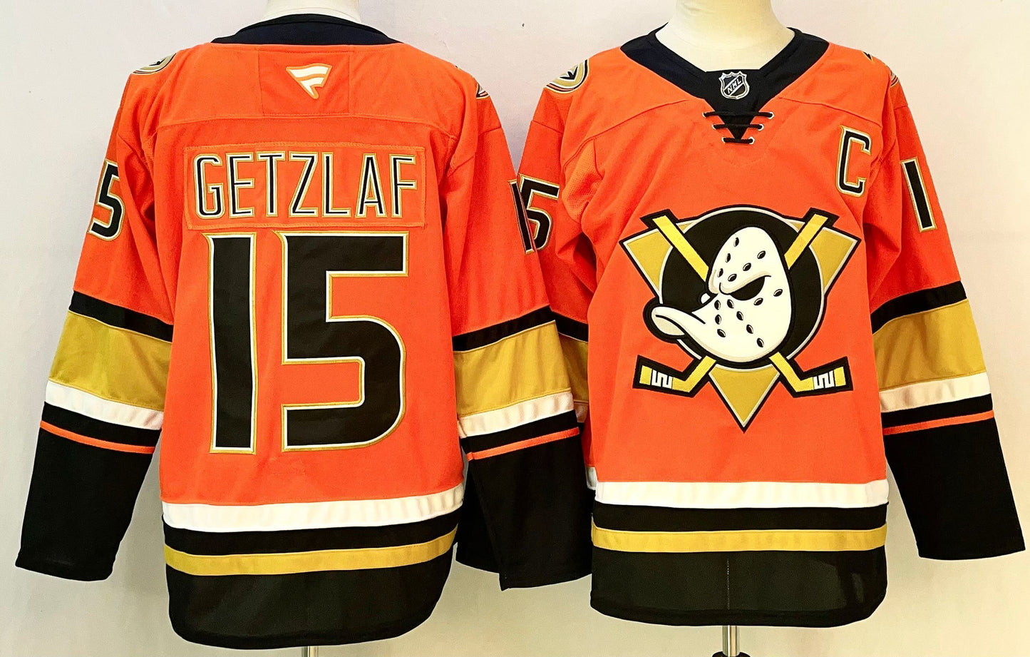 Men's Anaheim Ducks Ryan Getzlaf #15 Orange Premium Player Jersey