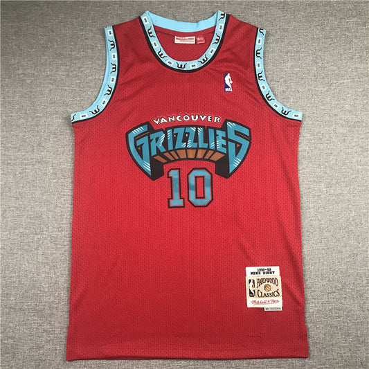 Men's Memphis Grizzlies Mike Bibby #10 Red Classics Swingman Jersey1