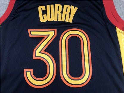 Men's Golden State Warriors Stephen Curry Navy Classics Jersey1 City Edition