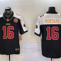 Men's San Francisco 49ers Joe Montana #16 Black Retired Team Player Game Jersey1