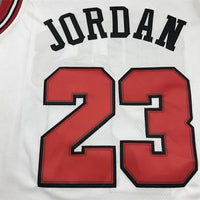 Men's Chicago Bulls Michael Jordan #23 White Fast Break Replica Player Jersey1