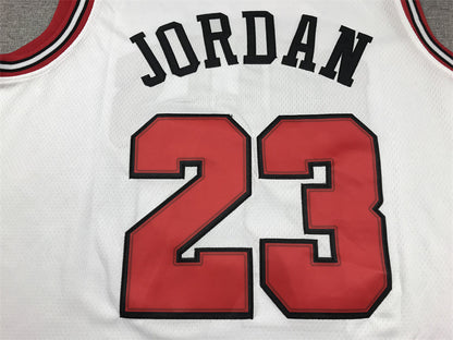 Men's Chicago Bulls Michael Jordan #23 White Fast Break Replica Player Jersey1