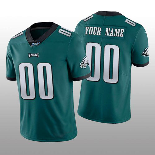 Custom1 Philadelphia Eagles Midnight Green Vapor Limited 100th Season Jersey1 Stitched American Football Jerseys