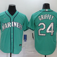Men's Seattle Mariners Ken Griffey Jr. #24 Green Replica Baseball Jersey1