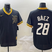 Men's Detroit Tigers Javier Baez #28 Black Replica Player Jersey1
