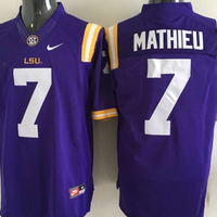 Men's LSU Tigers Tyrann Mathieu #7 Purple Player Game Jersey