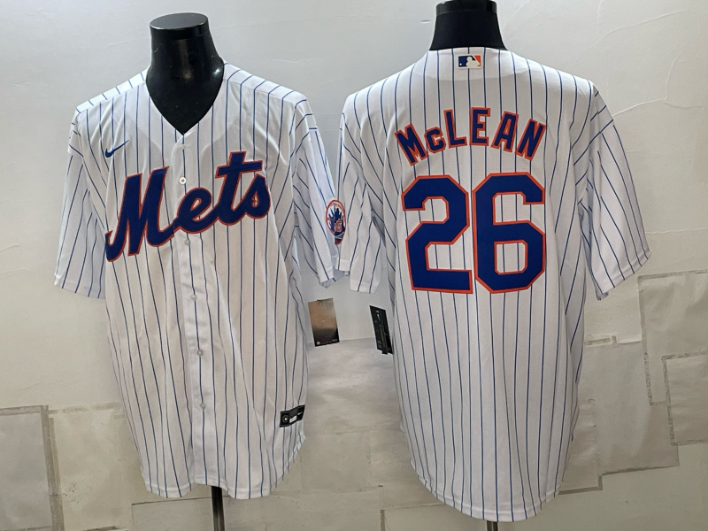 Men's New York Mets Nolan McLean #26 White Home Replica Jersey
