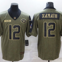 Men's New York Jets Joe Namath #12 Brown Game Jersey1