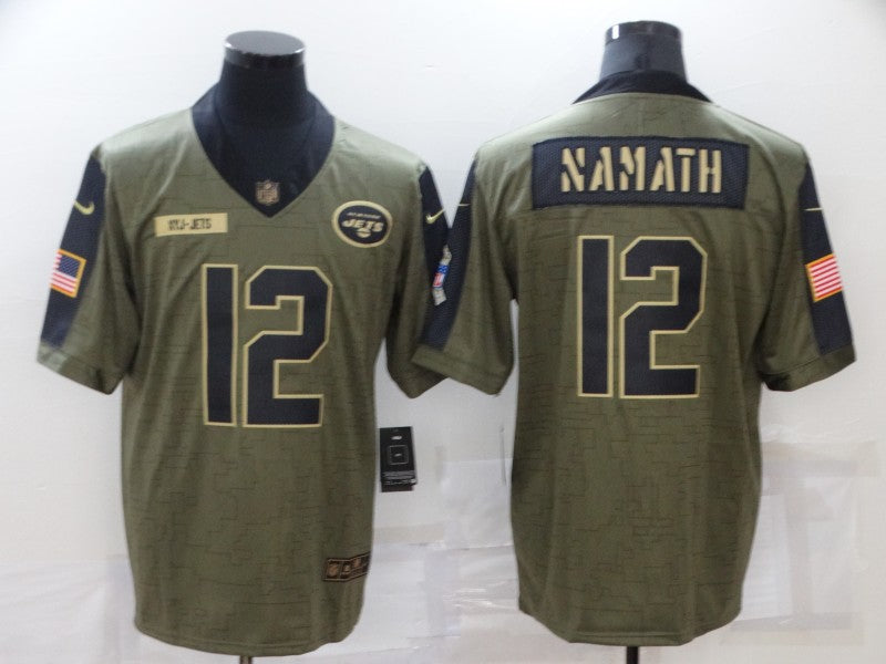 Men's New York Jets Joe Namath #12 Brown Game Jersey1