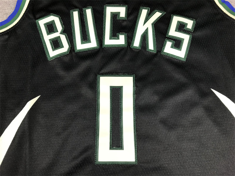 Men's Milwaukee Bucks Damian Lillard #0 Black Fast Break Player Jersey1 - Statement Edition
