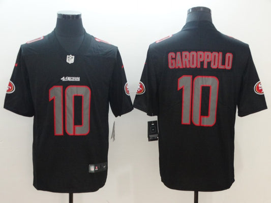 Men's San Francisco 49ers Jimmy Garoppolo #10 Black Game Jersey1