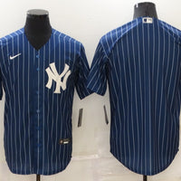 Men's New York Yankees1 Blue Replica Blank Jersey