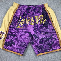 Men's Los Angeles Lakers Purple Year of the Tiger Edition Pocket Shorts1