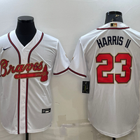 Men's Atlanta Braves Michael Harris II #23 White Replica Player Jersey1