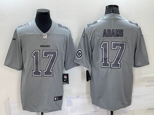 Men's Las Vegas Raiders Davante Adams #17 Gray Atmosphere Fashion Game Jersey1