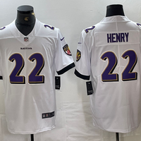 Men's Baltimore Ravens Derrick Henry #22 White Game Player Jersey1