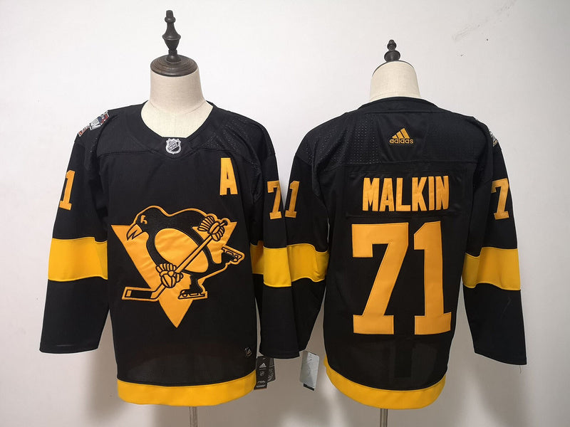Men's Pittsburgh Penguins Evgeni Malkin #71 Black Game Jersey1