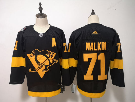 Men's Pittsburgh Penguins Evgeni Malkin #71 Black Game Jersey1