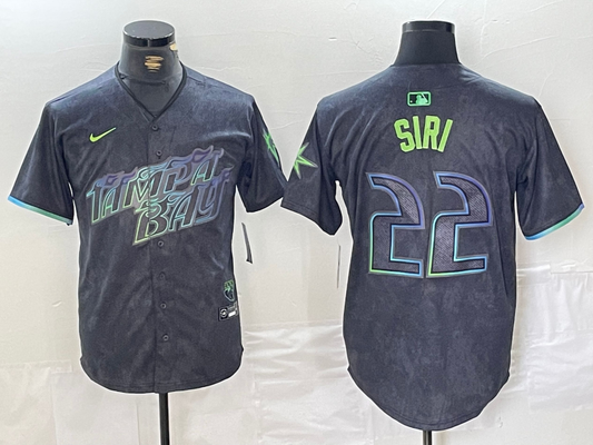 Men's Tampa Bay Rays Jose Siri #22 Charcoal 2024 City Connect Limited Player Jersey1